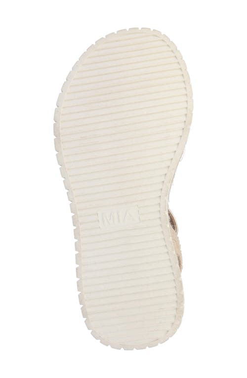 Mia Yanis Ankle Strap Platform Wedge Sandal In Sand