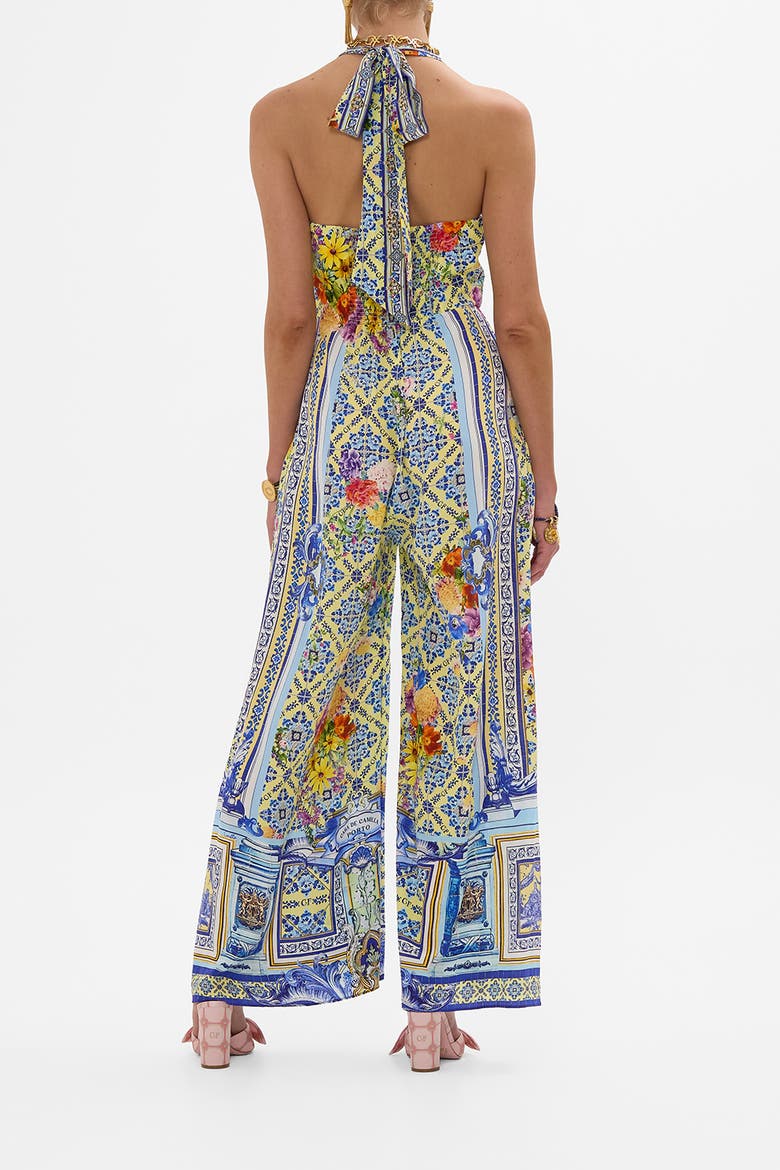 Halterneck Jumpsuit With Tie Neck Wall To Wall Wonders, Alternate, color, Wall To Wall Wonders