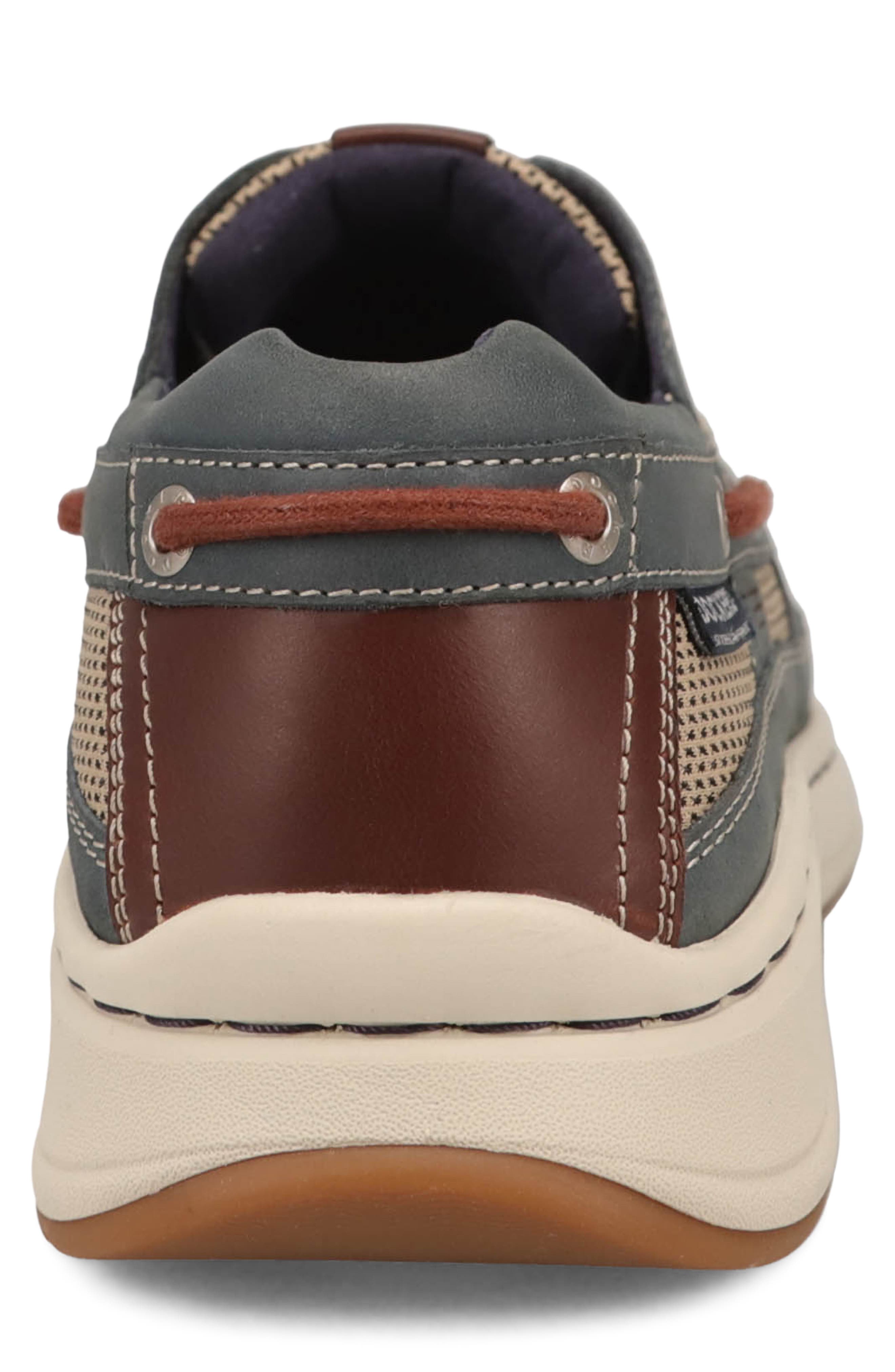 Bayside Leather Boat Shoe, Alternate, color, NAVY/ DARK TAN