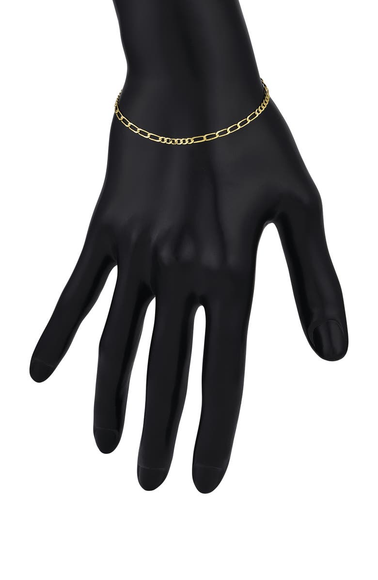 HAWLEY ST 14K Gold Classic Figaro Chain Bracelet, Alternate, color,