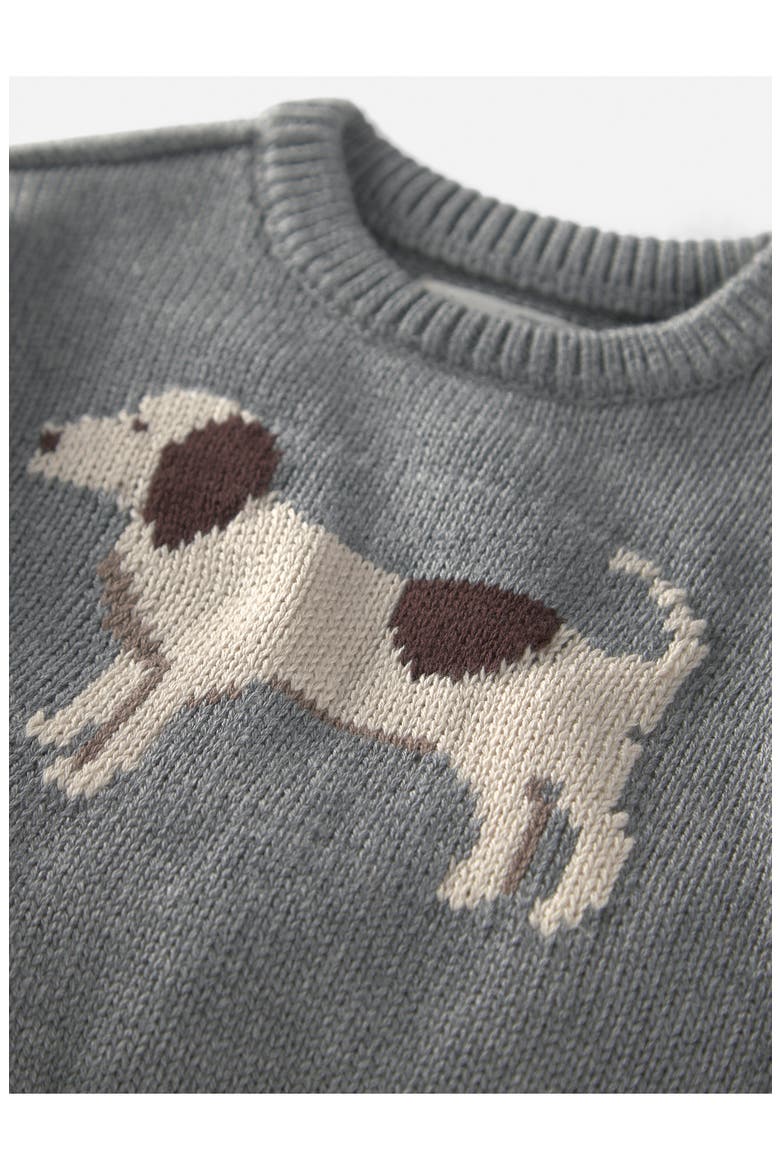 Kids' Organic Cotton Dog Sweater, Alternate, color, LP GREY DOG