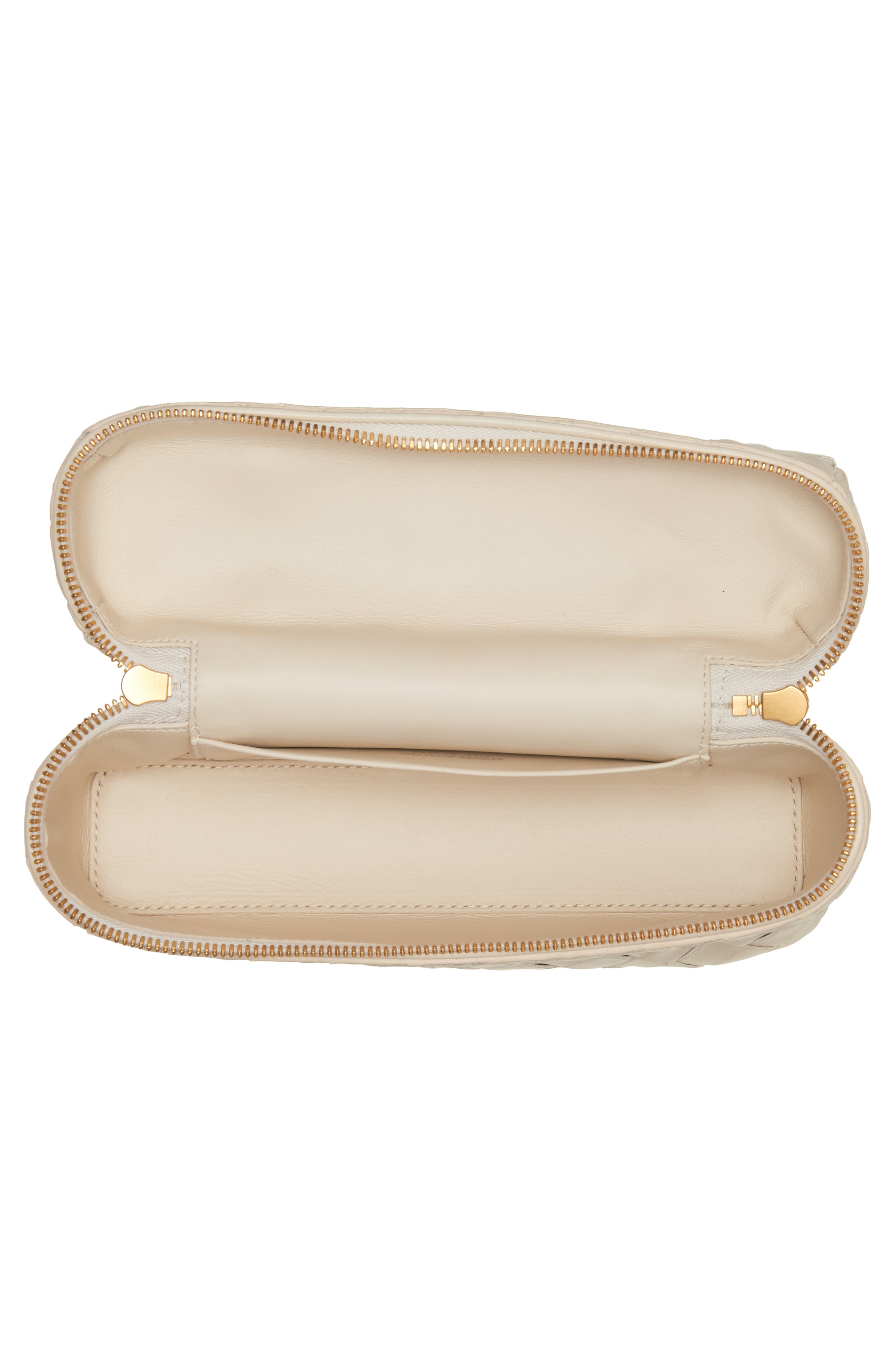 Bottega Veneta Bang Bang Intrecciato Suede Vanity Case, Alternate, color, Ecru-Gold