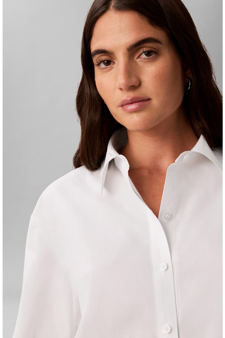 Solid Poplin Straight Hem Shirt, Alternate, color, PHOTO WHITE