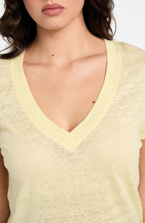 GUESS GUESS LINDSEY V-NECK LINEN T-SHIRT 