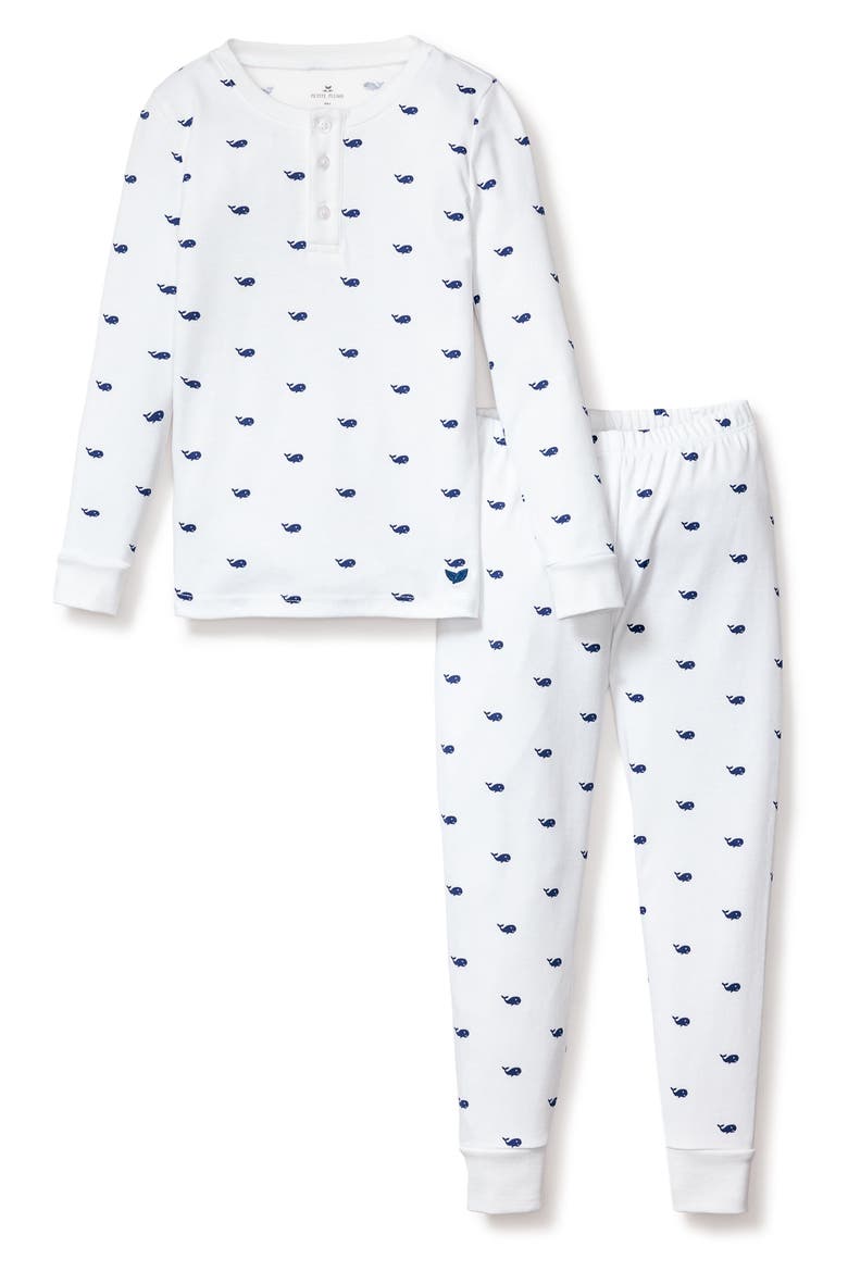 Kids' Print Fitted Two-Piece Pima Cotton Pajamas, Main, color, WHITE