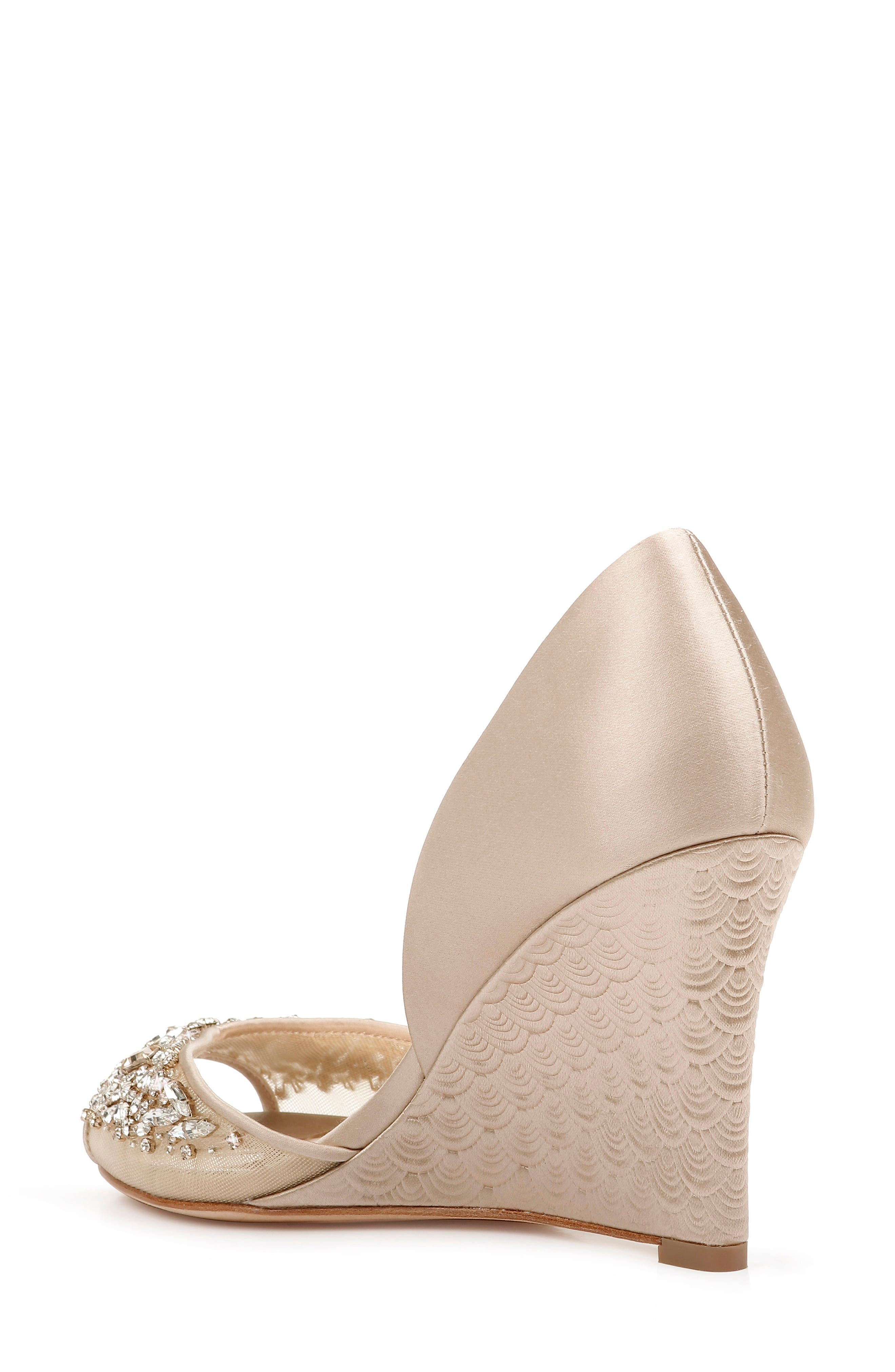 Badgley Mischka Collection Badgley Mischka Cashmere Crystal Embellished Wedge, Alternate, color, 