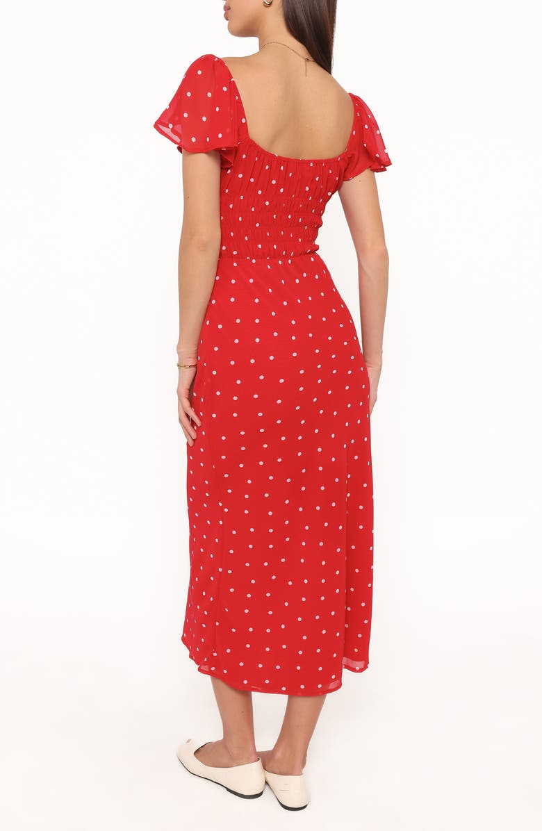 Petal & Pup Sherrie Polka Dot Midi Dress, Alternate, color, Red Polka Dot