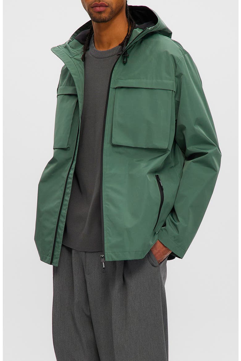 Andreas Water Resistant Rain Coat, Alternate, color, VERDIGRIS