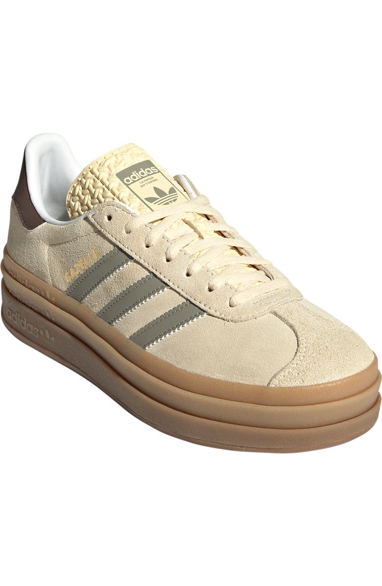adidas Gazelle Bold Platform Sneaker, Main, color, Warm Vanilla/ Silver
