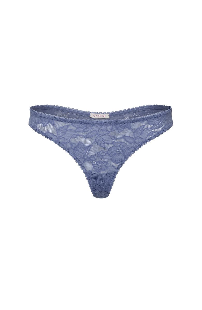 Adore Me Delany Thong Panties, Alternate, color, Medium Blue