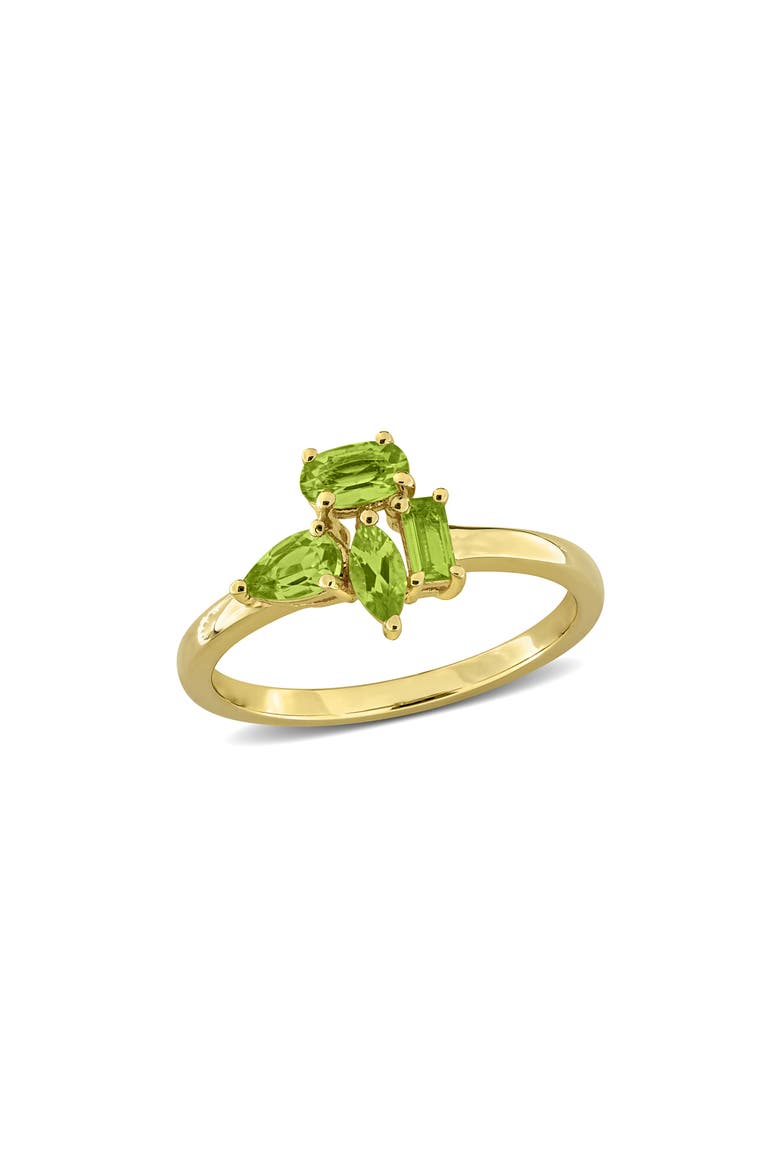 Multiple Cut Peridot Cluster Ring, Main, color, GREEN