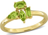 DELMAR Multiple Cut Peridot Cluster Ring