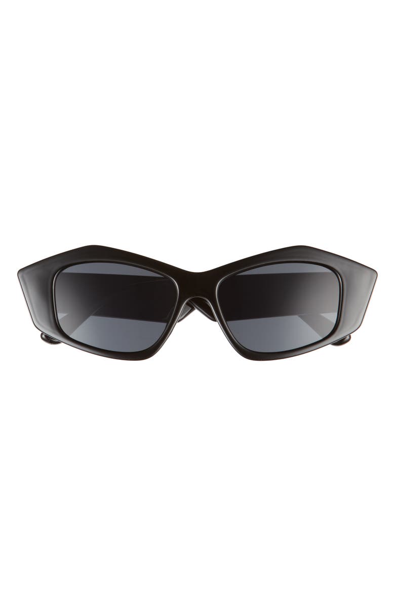 Fifth & Ninth Zaria 55mm Geometric Sunglasses, Main, color, Black/ Black