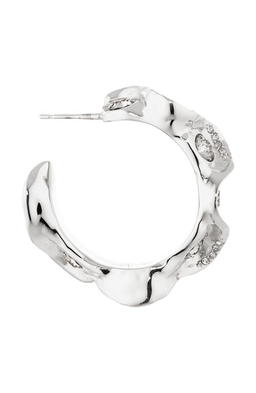 Oscar De La Renta Crystal Nest Hoop Earrings