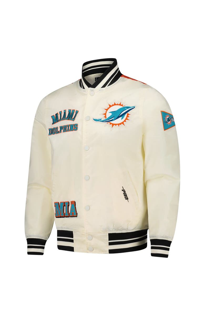PRO STANDARD Men's Pro Standard Cream Miami Dolphins Sublimated Satin Full-Snap Jacket, Alternate, color, 