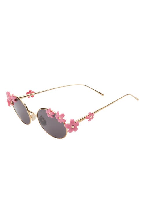 Loewe Signature Oval Sunglasses In Gold