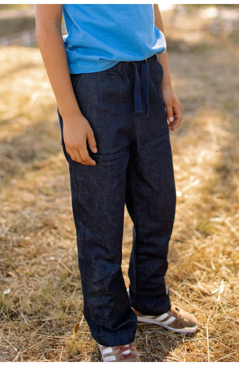 Jackalo Kids' Organic Heavyweight Cotton Denim Jules Jeans, Alternate, color, Heavyweight Denim