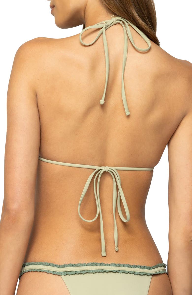 EDIKTED Mandy Triangle Bikini Top, Alternate, color, Olive