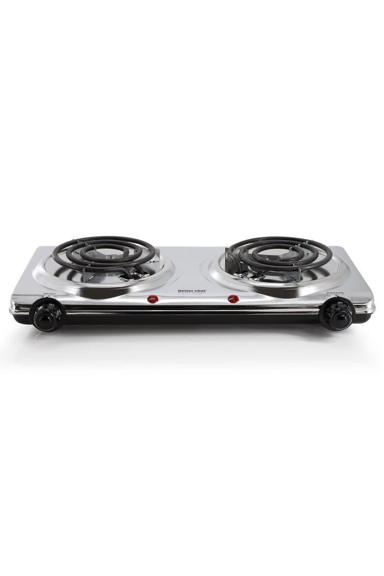 1500 W Dual Element Electric Countertop Range, Alternate, color, Silver