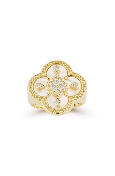 Clover Signet Ring