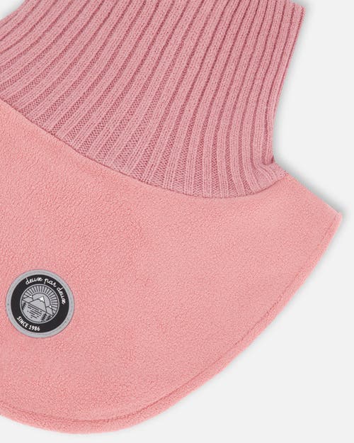 Deux Par Deux Polar Fleece And Knit Neckwarmer In Brown