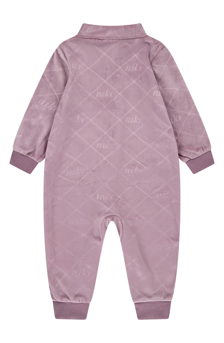Nike Kids' Cozy AOP Monogram Coveralls, Alternate, color, Plum Dust