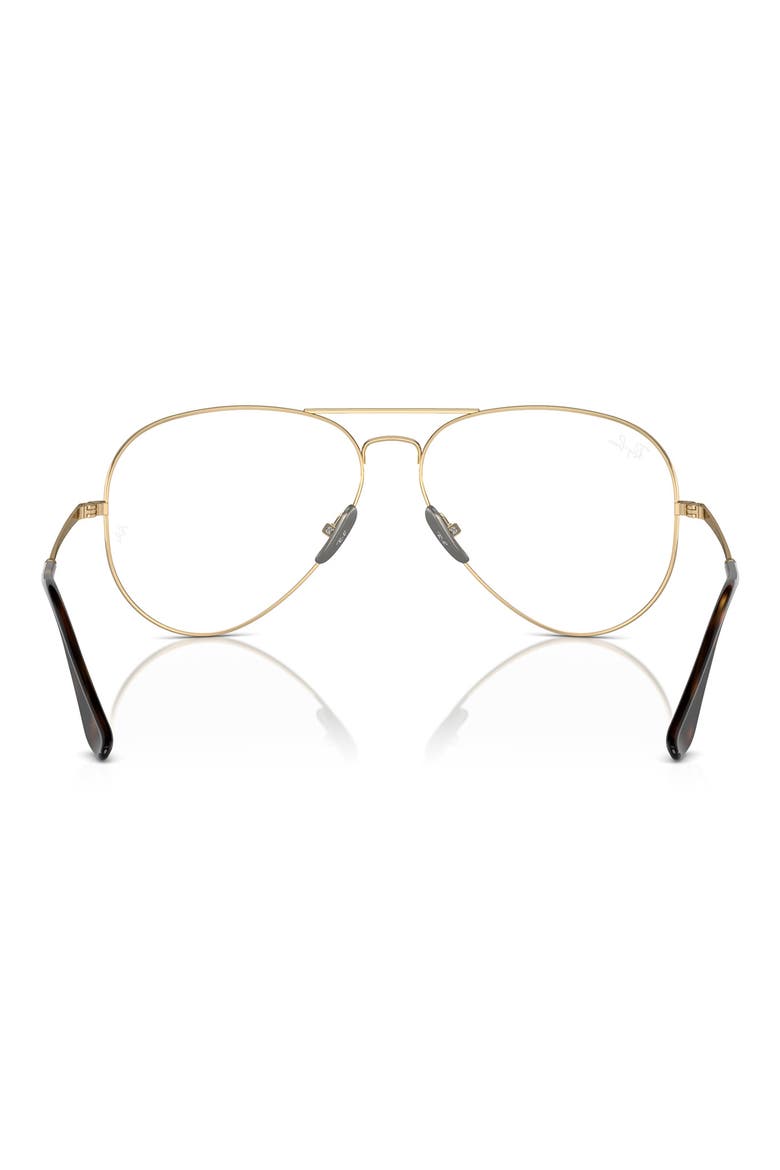 RX8789 58mm Aviator Optical Glasses, Alternate, color, BROWN