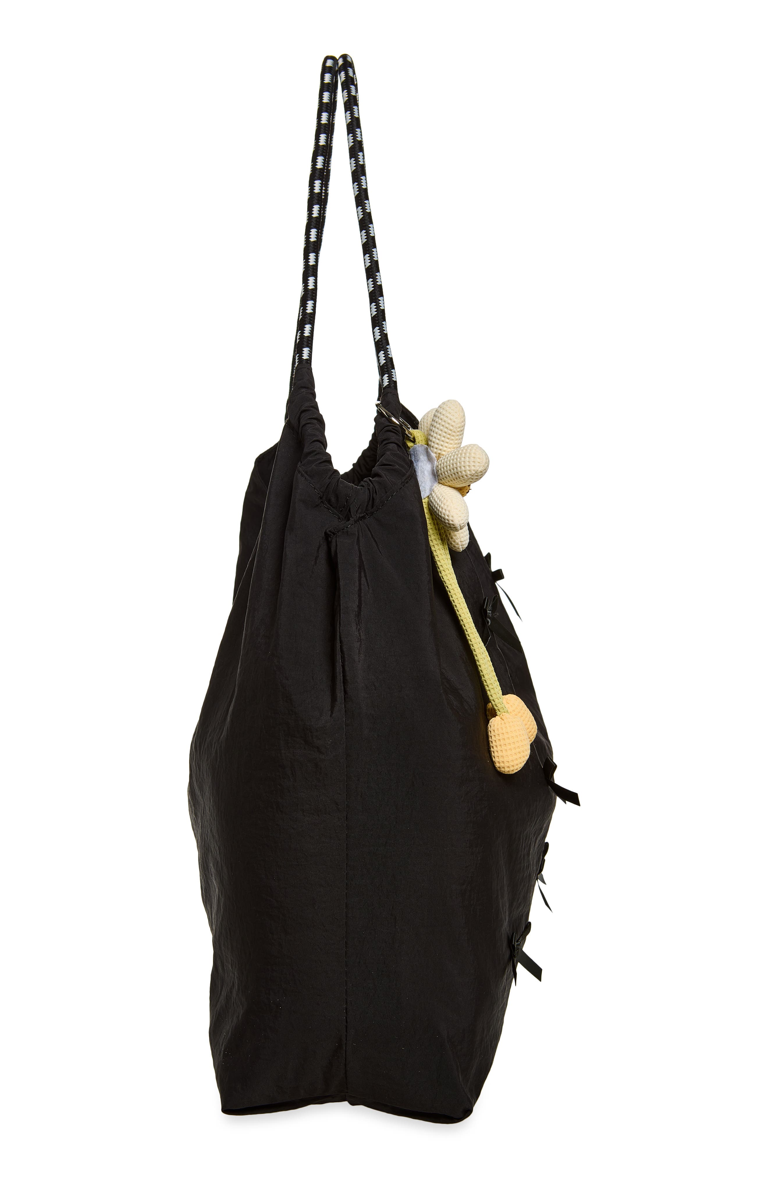 Kids' Bow Nylon Blend Tote, Alternate, color, BLACK