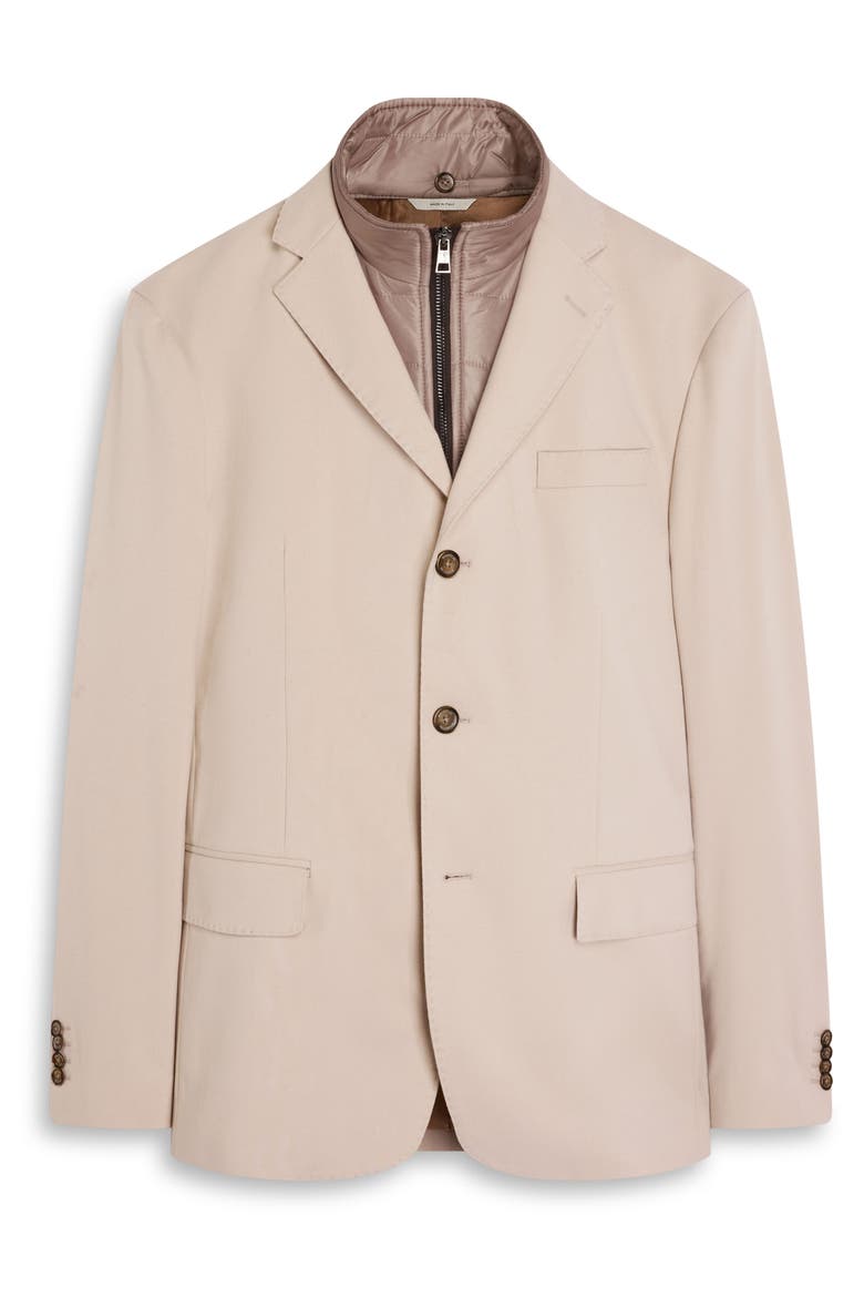 Three Button Blazer with Quilted Bib, Alternate, color, CASHMERE