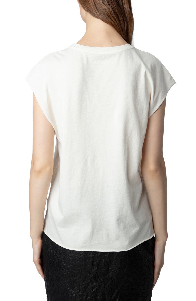 Zadig & Voltaire Cecilia Skull Reaper Strass Embellished Organic Cotton Graphic T-Shirt, Alternate, color,