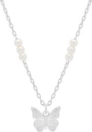 Estella Bartlett Butterfly & Faux Pearl Necklace