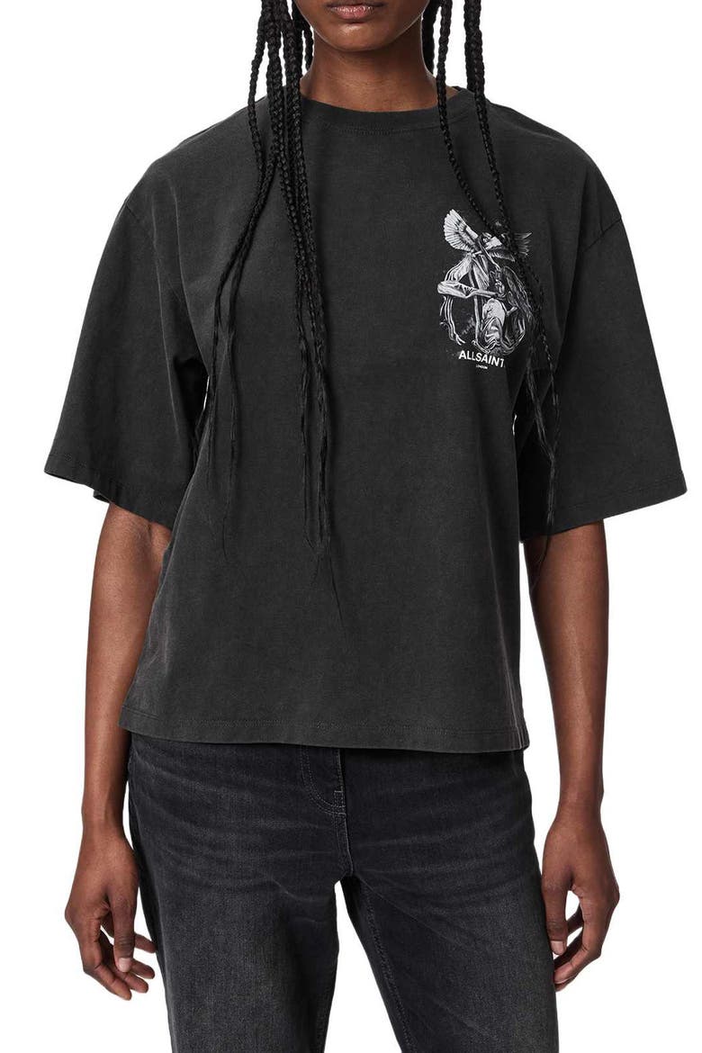 Seraph Amelie Graphic Tee, Main, color, WASHED BLACK
