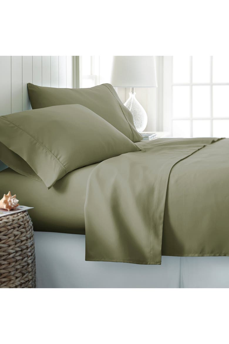 Home Spun Full Hotel Collection Premium Ultra Soft 4-Piece Bed Sheet Set - Sage, Alternate, color, SAGE
