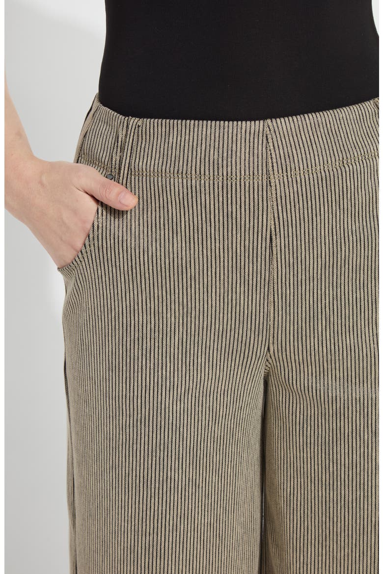 Clarke Stripe Pull-On Ankle Wide Leg Jeans, Alternate, color, EVERWOOD SHEEN LINE
