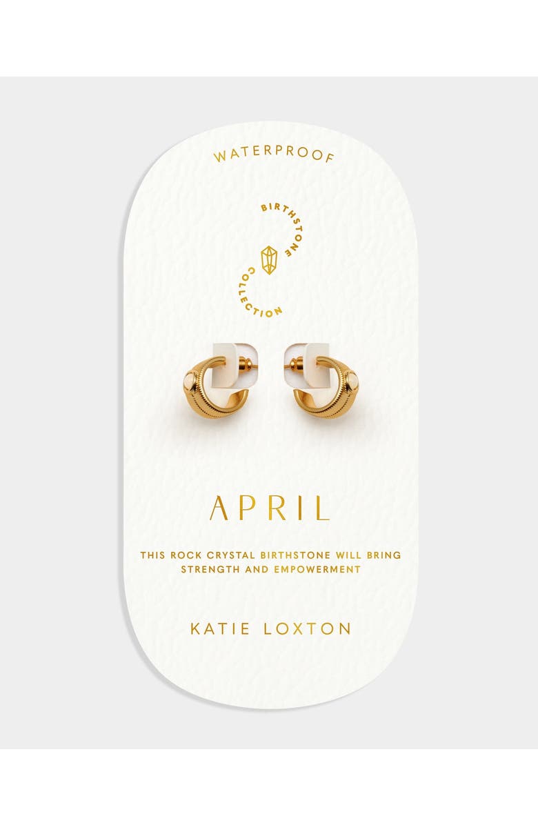 Katie Loxton 'April' Waterproof Gold Birthstone Hoop Earrings, Alternate, color, April