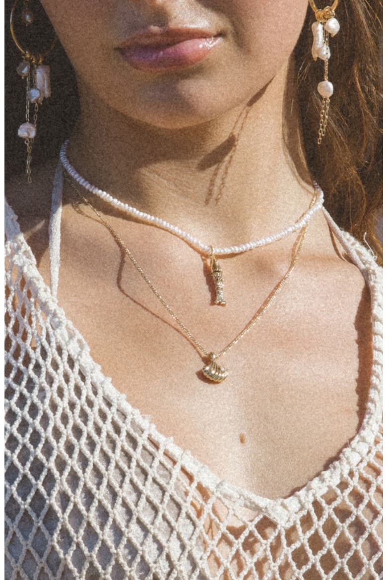 Stonesteps Shell Necklace, Alternate, color, GOLD