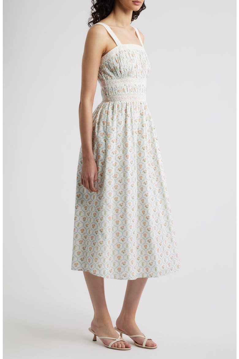 Kimiko Midi Dress, Alternate, color, PEACH PEONY
