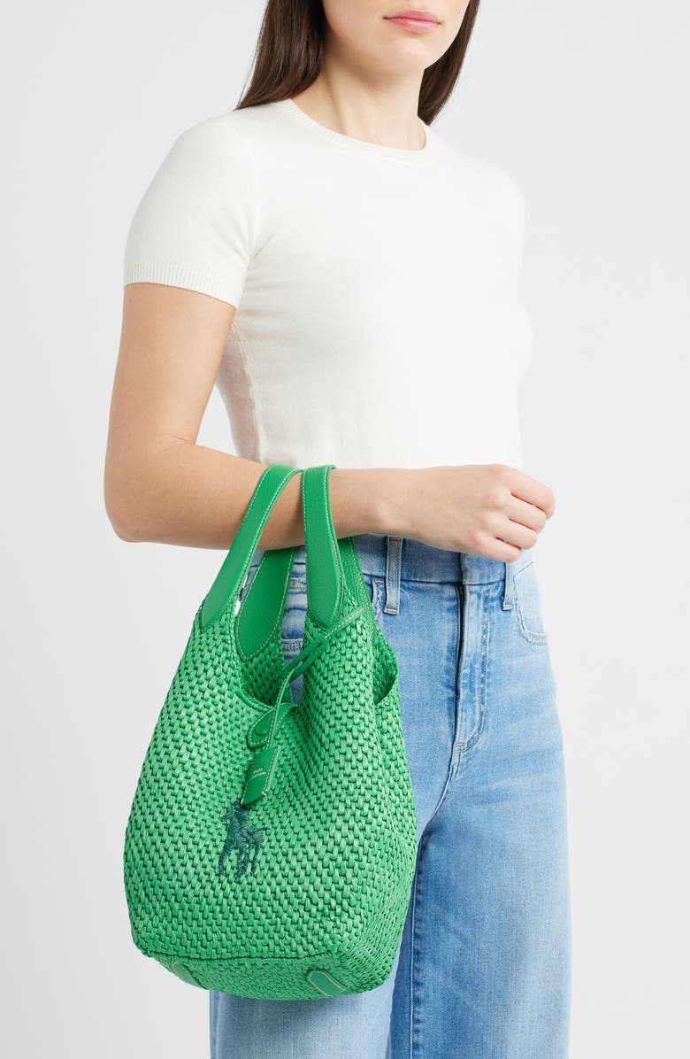 Polo Ralph Lauren Raffia Tote, Alternate, color, Parrot