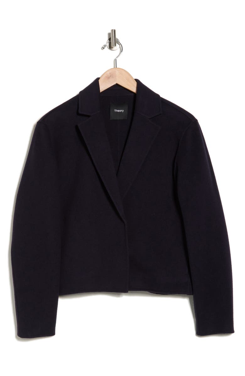 Theory Wool & Cashmere Crop Blazer, Alternate, color, New Navy