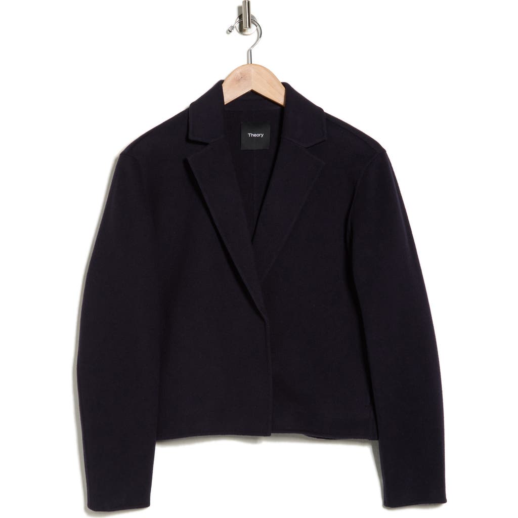 Theory Wool & Cashmere Crop Blazer In Black