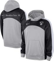 Nike Men's Nike Silver/Black Brooklyn Nets Authentic Starting Five Force Performance Pullover Hoodie