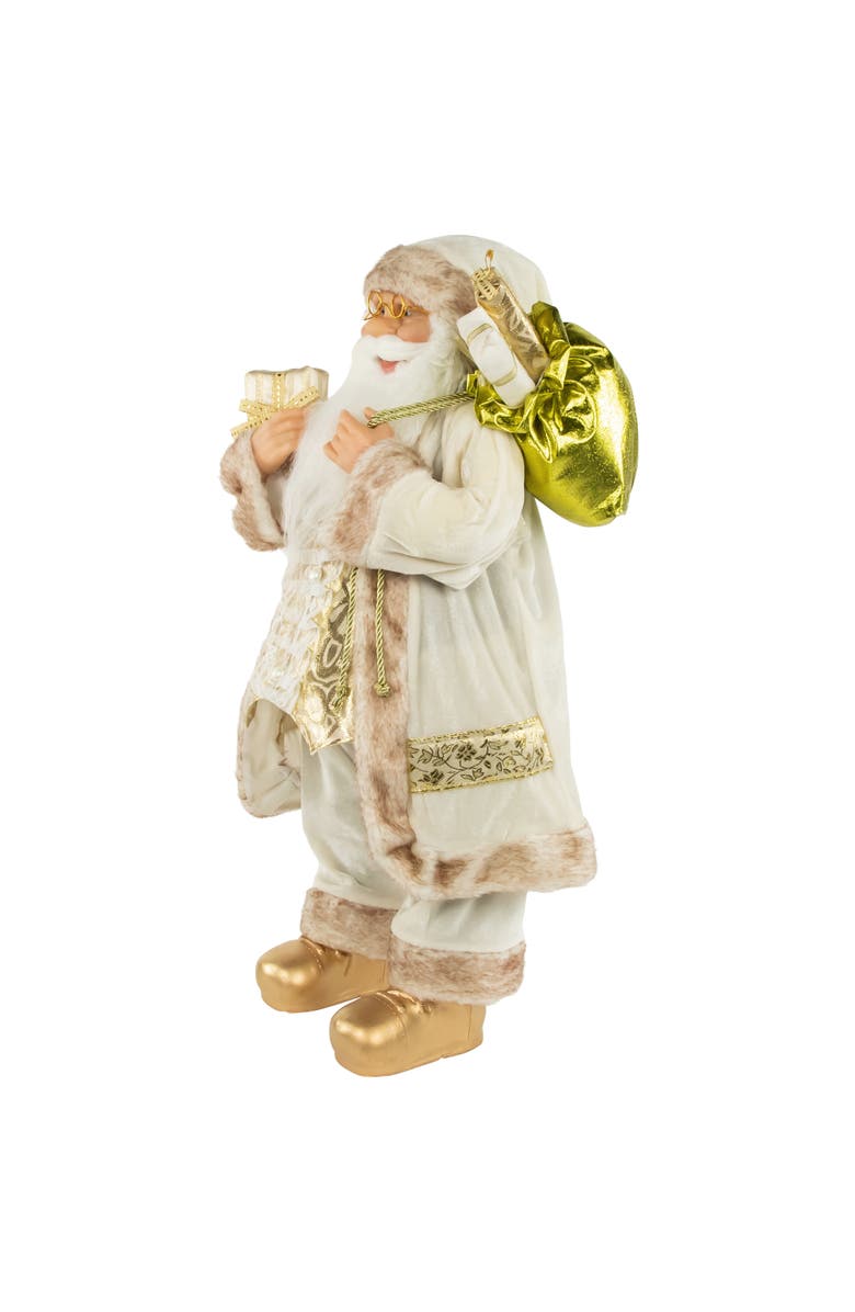 Northlight 24" White and Ivory Santa Claus with Gift Bag Christmas Figure, Alternate, color, 