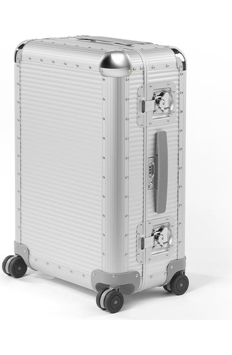 FPM - Fabbrica Pelletterie Milano - US Bank S Spinner 68 Suitcase, Main, color, Moonlight Silver