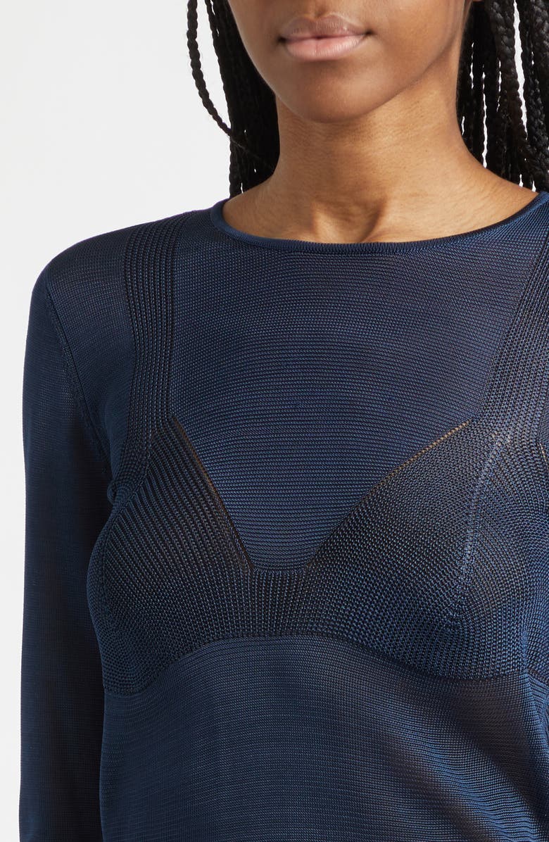 EMILY DAWN LONG Hera Intasia Knit Bra Sweater, Alternate, color, True Navy