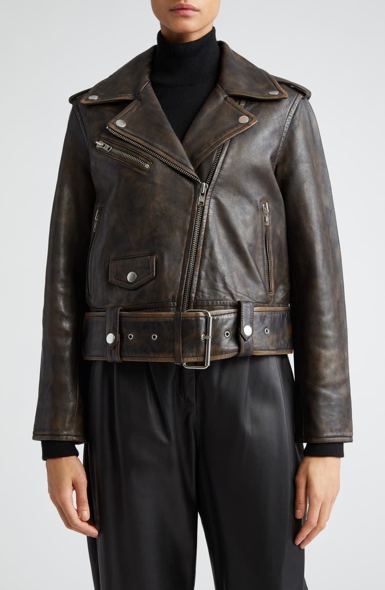 Stand Studio Icon Leather Biker Jacket, Main, color,