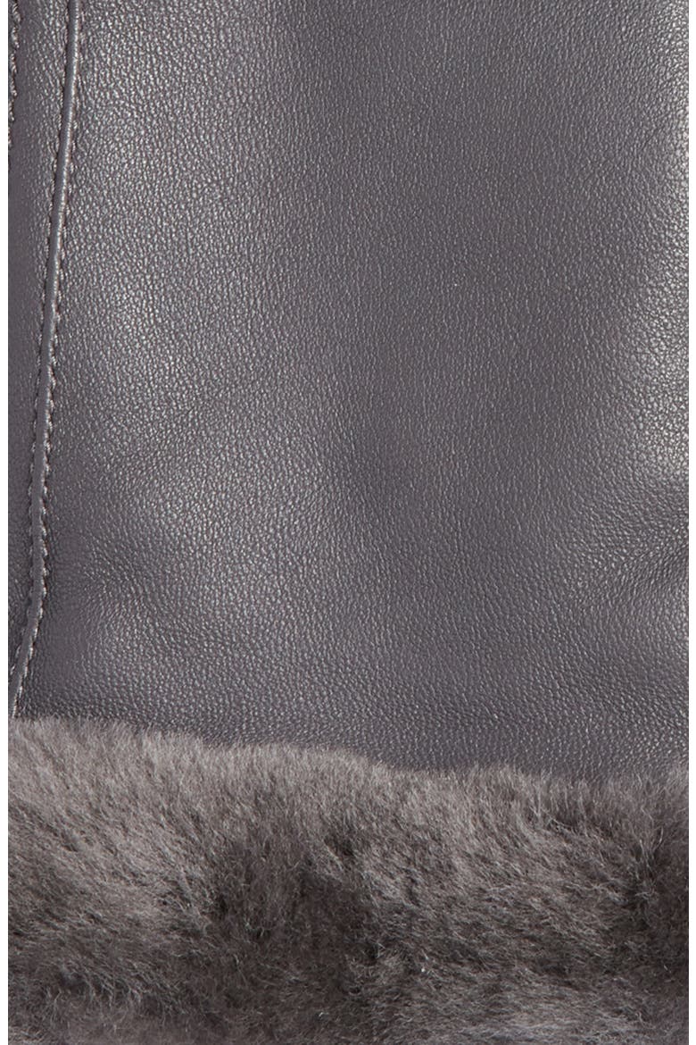 Genuine Shearling Leather Tech Gloves, Alternate, color, METAL