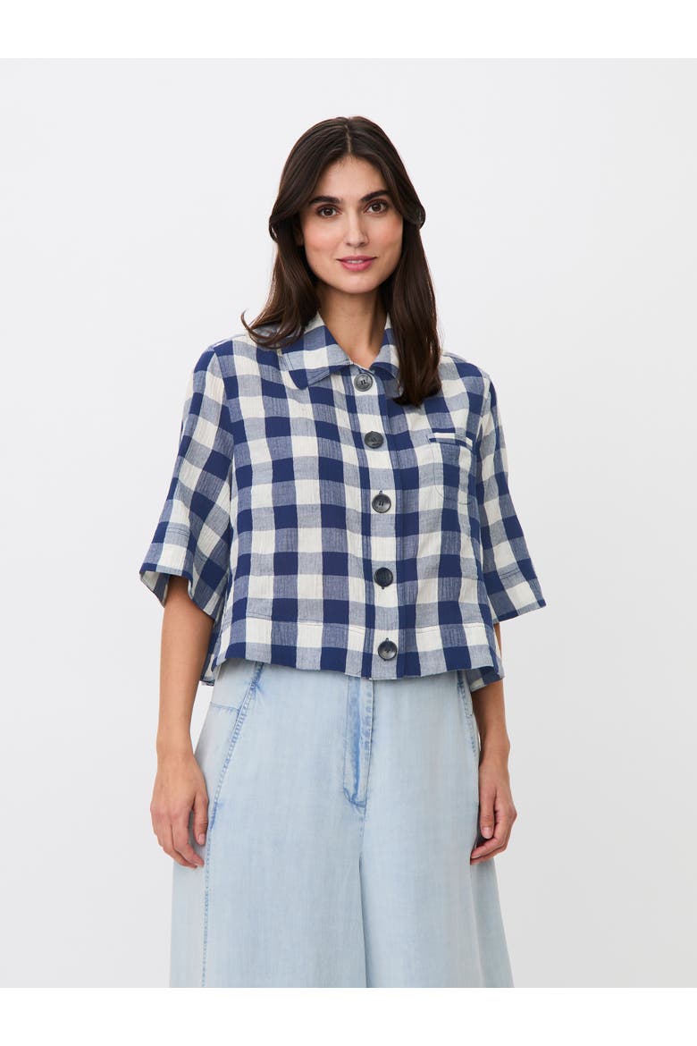 Maisariel Checked Boxy Shirt, Main, color, Medieval Blue