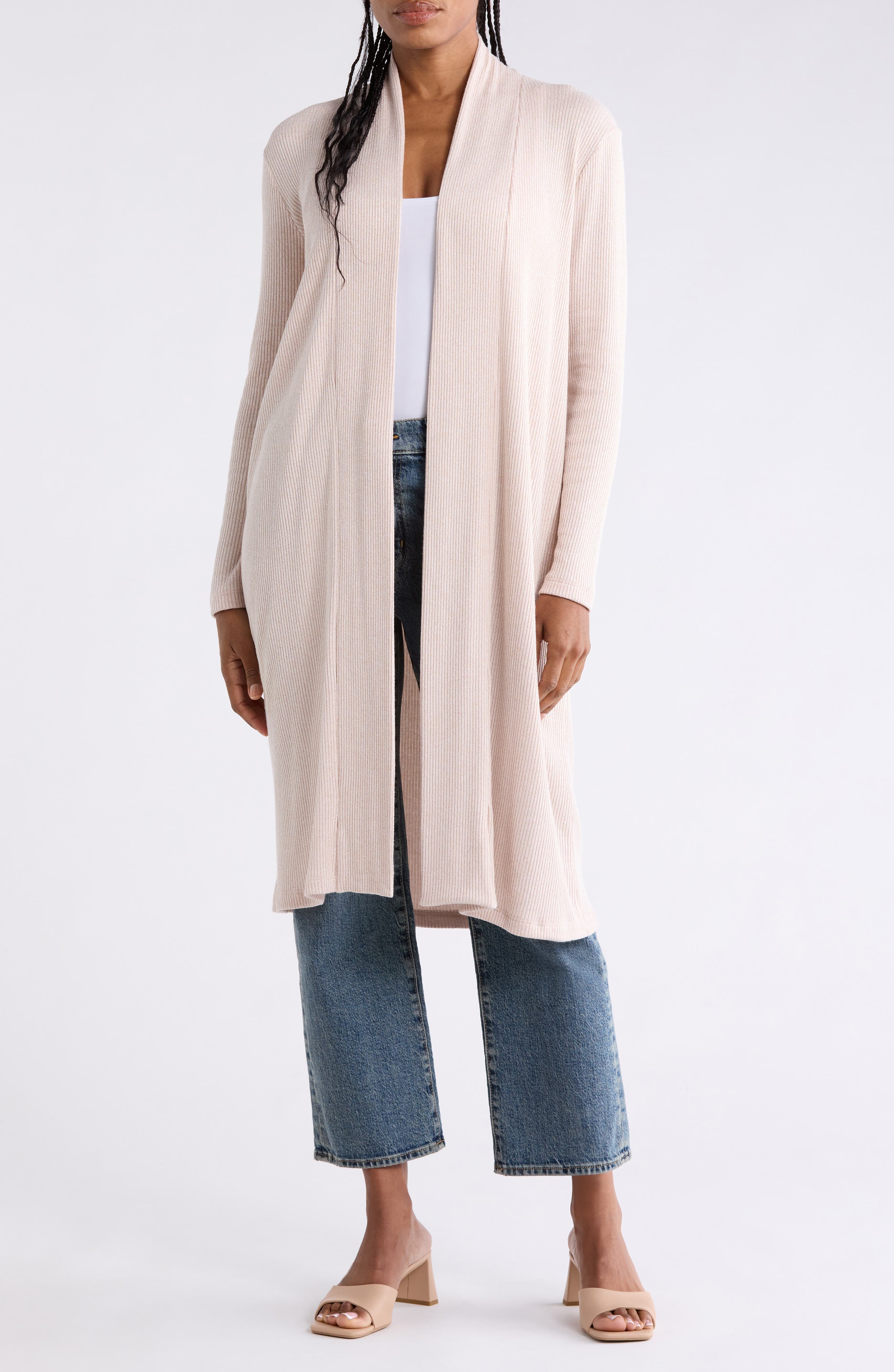 Ribbed Longline Cardigan