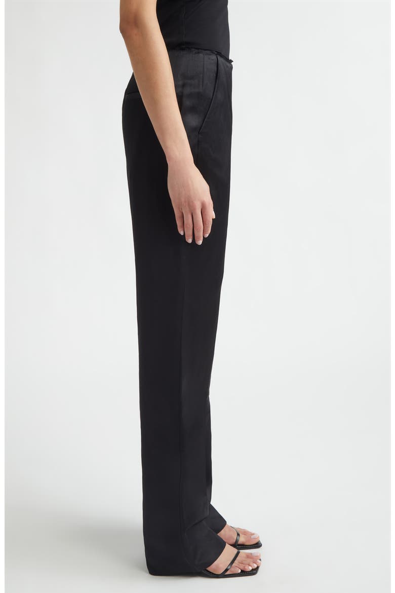Easy Raw Edge Straight Leg Pants, Alternate, color, BLACK