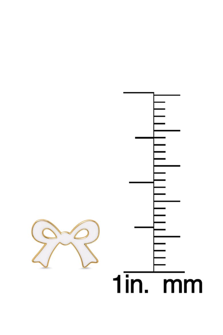 Kids' Bow Enamel Stud Earrings, Alternate, color, WHITE